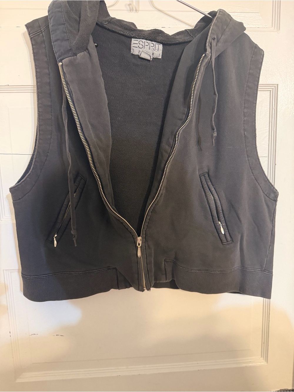 Esprit Charcoal Sleeveless Zip Hoodie - Picture 2 of 7